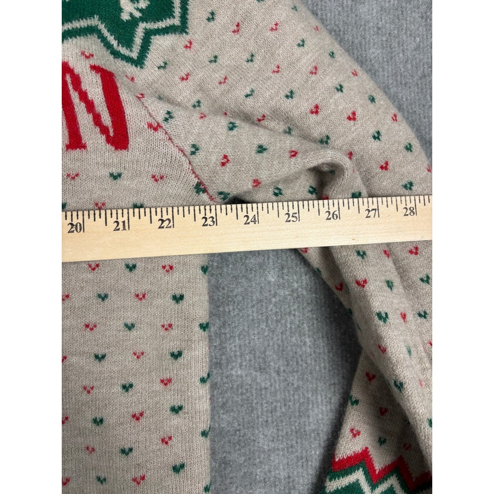 National Lampoon's Christmas Vacation Clark Griswold Sweater L Tan Red Green - Picture 8 of 9